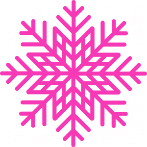 Pinke Schneeflocke als Symbol für den Weihnachtsmarkt