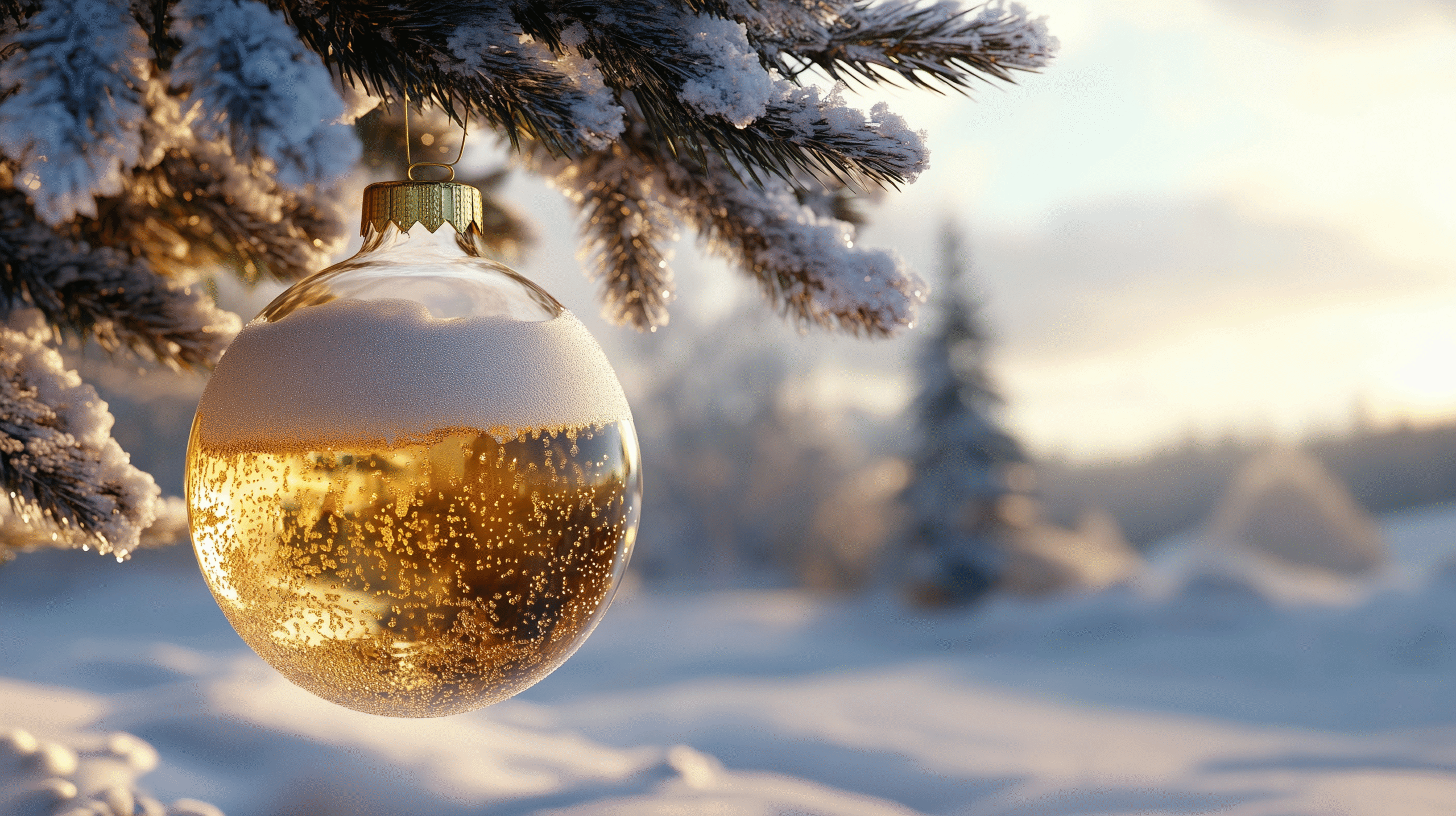 Foto von einer Weihnachtskugel mit Bier